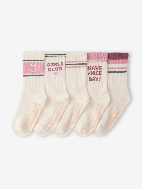 Lot de 5 chaussettes fille écru - vertbaudet enfant 