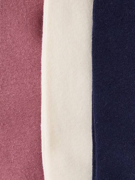 Pack of 3 Pairs of Tights for Girls BLUE DARK TWO COLOR/MULTICOL+cinnamon+Grey+mauve+navy blue+old rose+plum+rosy - vertbaudet enfant 