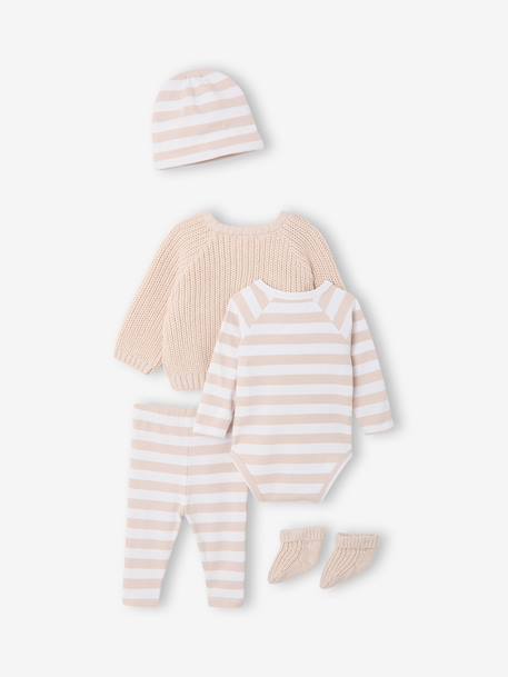 Ensemble 4 pièces bébé mixte beige chiné - vertbaudet enfant 