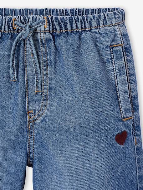 Wide-leg trousers for girls bleached denim+medium blue - vertbaudet enfant 