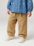 Wide-Leg Coloured Trousers with Tie Belt for Baby Girls beige+caramel+purple clover - vertbaudet enfant 