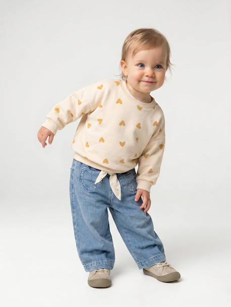 Sweatshirt with leopard print taupe+vanilla - vertbaudet enfant 