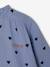 Cotton Gauze Shirt for Girls chambray blue+ecru+printed white - vertbaudet enfant 