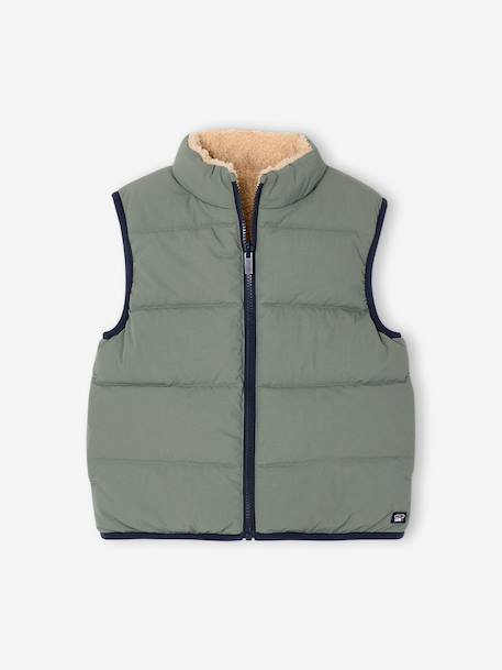 Reversible puffer gilet for boys lichen - vertbaudet enfant 