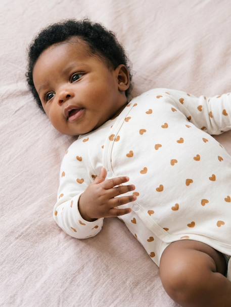Lot de 5 bodies naissance fille manches longues écru - vertbaudet enfant 