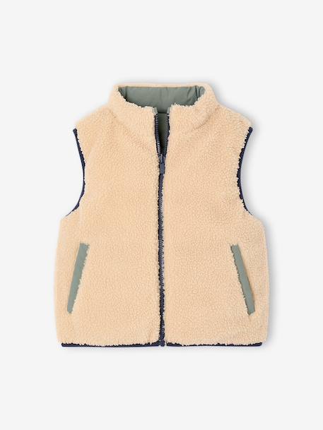 Reversible puffer gilet for boys lichen - vertbaudet enfant 