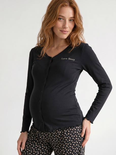 Nursing Special Pyjamas anthracite+night blue - vertbaudet enfant 