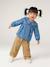 Denim blouse with long sleeves for baby girls stone - vertbaudet enfant 
