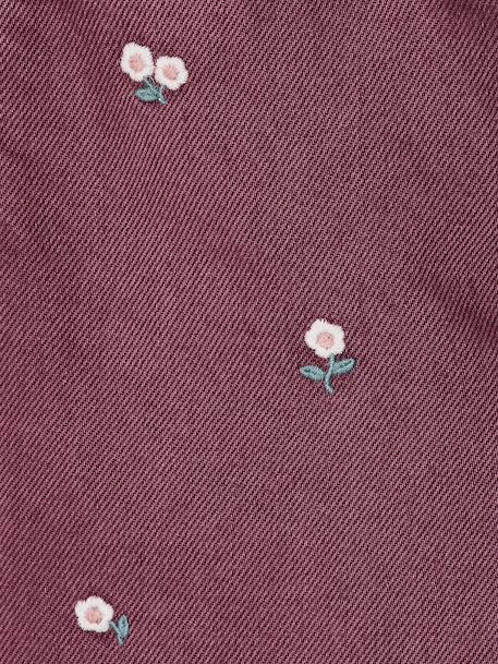 Pantalon mom fille brodé prune+rose poudré+vert de gris - vertbaudet enfant 
