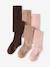 Pack of 3 Pairs of Tights for Girls BLUE DARK TWO COLOR/MULTICOL+cinnamon+Grey+mauve+navy blue+old rose+plum+rosy - vertbaudet enfant 