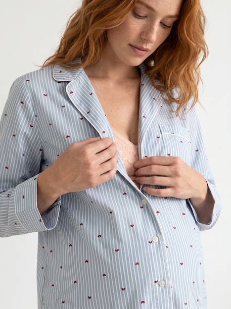Maternity and nursing nightdress sky blue - vertbaudet enfant 
