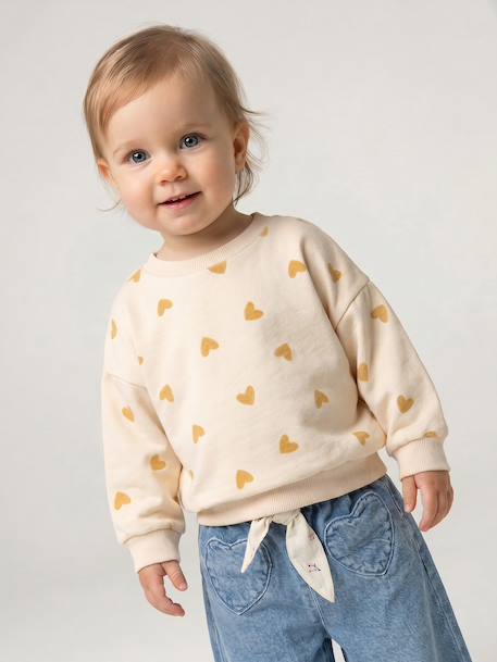 Sweatshirt with leopard print taupe+vanilla - vertbaudet enfant 