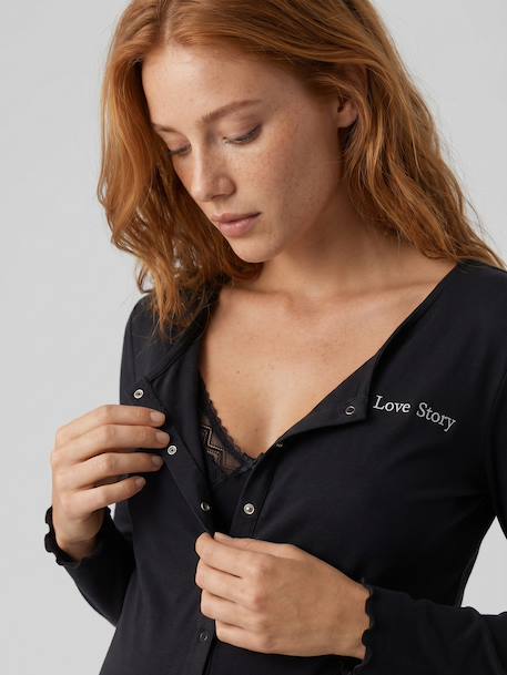 Nursing Special Pyjamas anthracite+night blue - vertbaudet enfant 