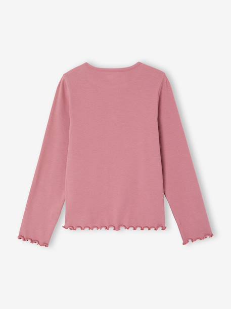 Long-sleeved T-shirt for girls ecru+mauve+taupe - vertbaudet enfant 