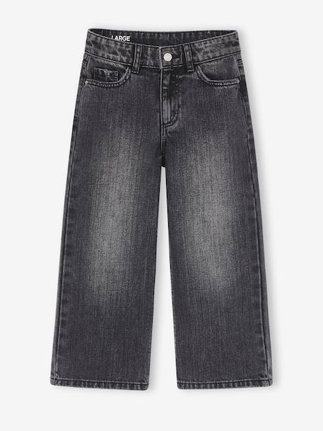 Wide-Leg MorphologiK Jeans for Girls, Medium Hip deep blue+denim grey+light blue+medium blue - vertbaudet enfant 