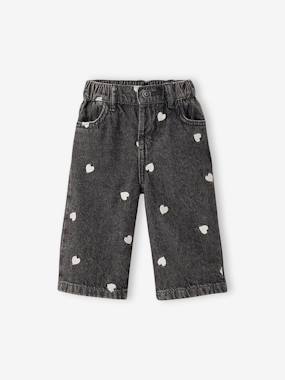 Jean large bébé fille petits coeurs brodés - vertbaudet enfant Jean large bébé fille petits coeurs brodés - vertbaudet enfant
