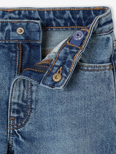 Jean droit fille bleu clair+bleu moyen - vertbaudet enfant 