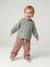 Long-sleeved T-shirt for baby girls sage green+vanilla - vertbaudet enfant 