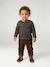 Long-sleeved striped T-shirt for baby khaki - vertbaudet enfant 