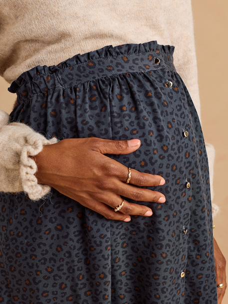 Buttoned maternity skirt dark grey - vertbaudet enfant 