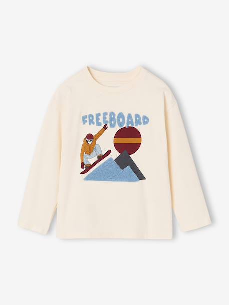 Long-sleeved T-shirt for boys white - vertbaudet enfant 
