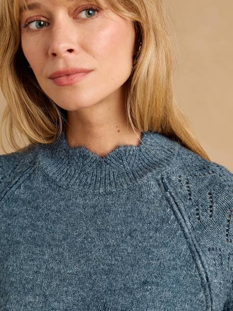 Maternity and nursing jumper dress grey blue - vertbaudet enfant 