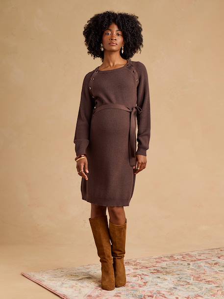 ENVIE DE FRAISE maternity knitted dress black+chocolate - vertbaudet enfant 