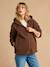 Progressive Zipped Sherpa Jacket with Baby Protector by ENVIE DE FRAISE black+ecru+taupe - vertbaudet enfant 