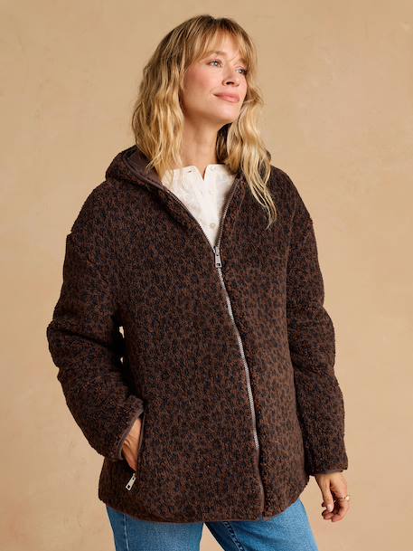 Adaptive & Reversible Padded Jacket, for Maternity & Babywearing by ENVIE DE FRAISE chocolate+khaki - vertbaudet enfant 