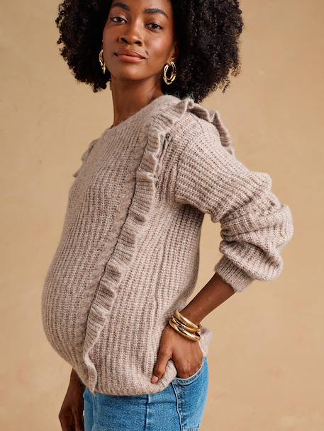 Pull grossesse et allaitement taupe - vertbaudet enfant 