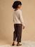Jean léopard cropped de grossesse bandeau chocolat - vertbaudet enfant 