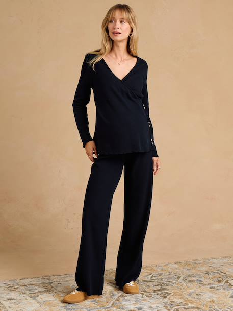 Maternity and nursing wrapover set black - vertbaudet enfant 