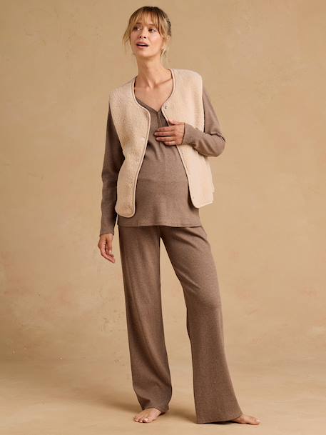 3-piece maternity pyjamas taupe - vertbaudet enfant 