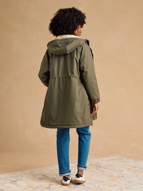 Maternity raincoat with baby cover khaki - vertbaudet enfant 