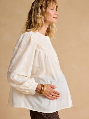 -Blouse de grossesse et allaitement brodée