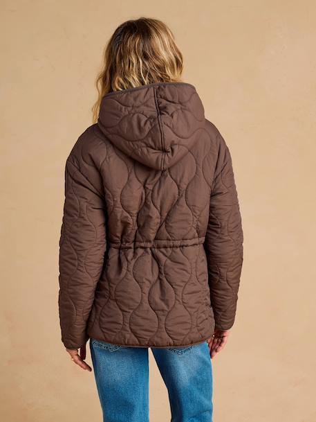 Adaptive & Reversible Padded Jacket, for Maternity & Babywearing by ENVIE DE FRAISE chocolate+khaki - vertbaudet enfant 