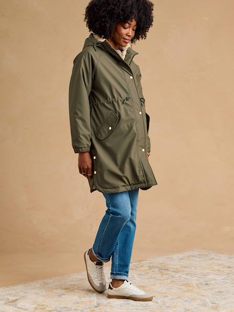 Maternity raincoat with baby cover khaki - vertbaudet enfant 
