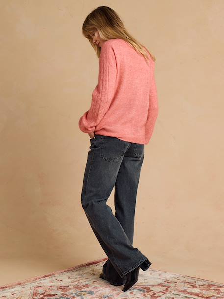 Gilet devant/dos en maille grossesse et allaitement bois de rose - vertbaudet enfant 