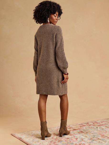 Maternity knitted dress taupe - vertbaudet enfant 