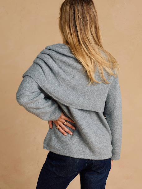 Draped maternity and nursing sweatshirt marl grey - vertbaudet enfant 