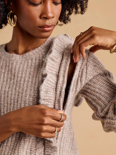 Maternity and nursing jumper Louise taupe - vertbaudet enfant 