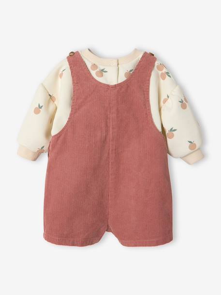 Baby girls sweatshirt and pinafore shorts set old rose - vertbaudet enfant 