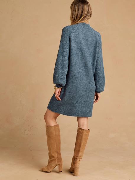 Maternity and nursing jumper dress grey blue - vertbaudet enfant 