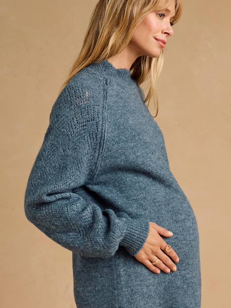 Maternity and nursing jumper dress grey blue - vertbaudet enfant 