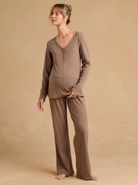 3-piece maternity pyjamas taupe - vertbaudet enfant 