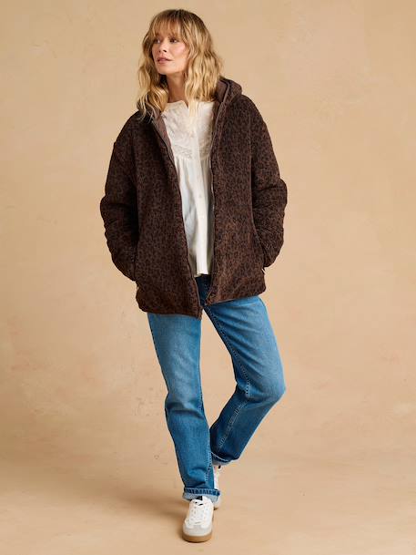 Adaptive & Reversible Padded Jacket, for Maternity & Babywearing by ENVIE DE FRAISE chocolate+khaki - vertbaudet enfant 