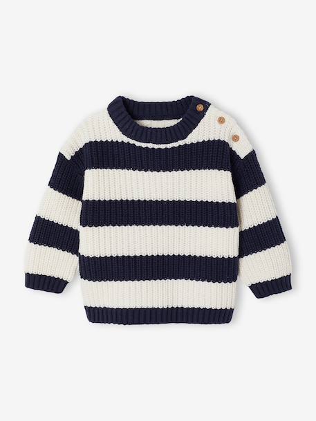 Pull bébé garçon manches longues marine+terracotta - vertbaudet enfant 