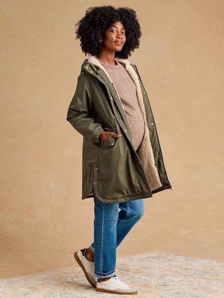 Maternity raincoat with baby cover khaki - vertbaudet enfant 