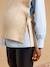 Pull sans manches beige chiné+rouge - vertbaudet enfant 