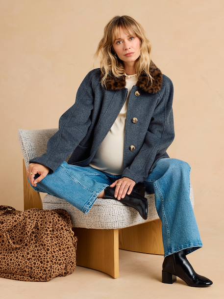 Manteau court de grossesse gris souris - vertbaudet enfant 